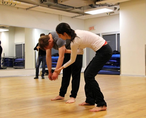 a dancing troupe performing